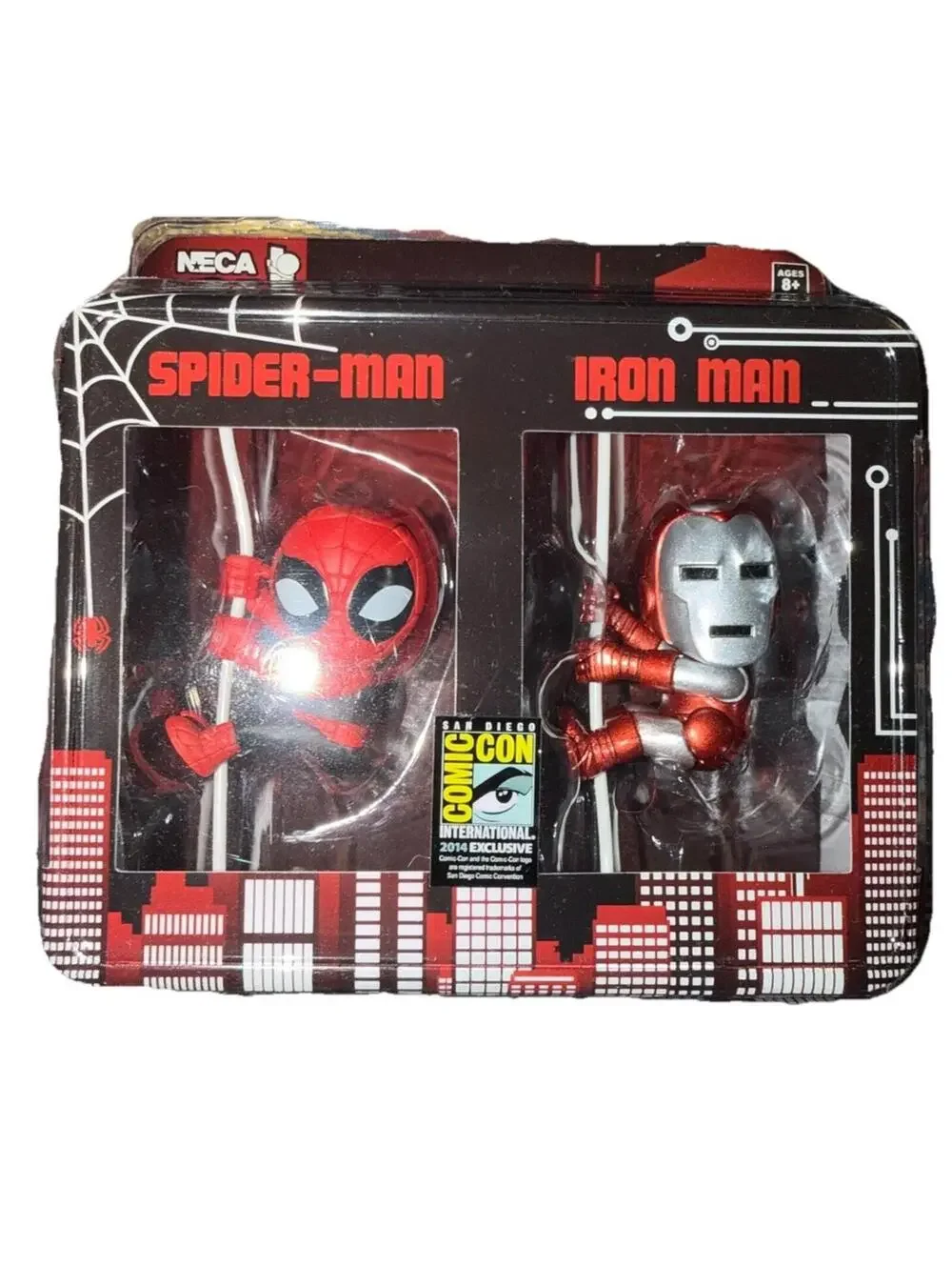 NECA SCALERS AMAZING SPIDERMAN IRON MAN SDCC EXCLUSIVE 2 PACK New In Package